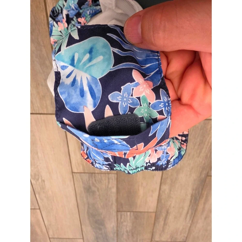 Berkley Jensen Mens XXXL Tropical Floral Swim Trunks Blue Coral Mesh Lined 3XL